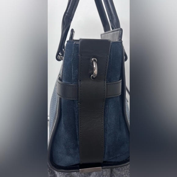 Coach French Blue leather & suade swagger  Bag - Picture 6 of 9